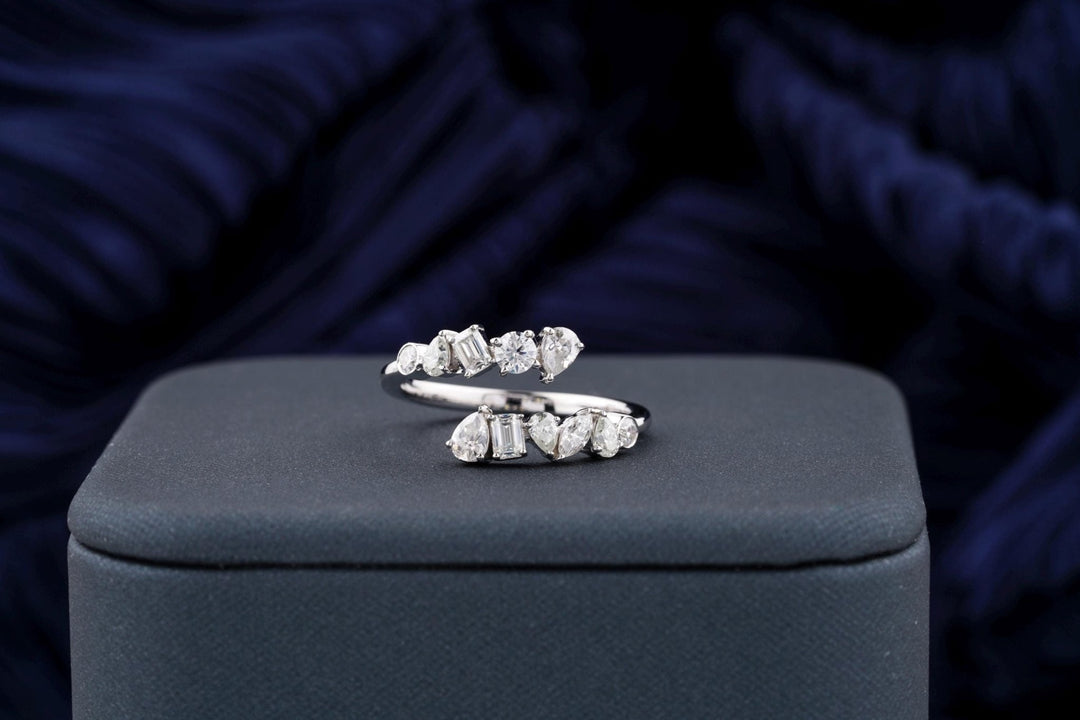 Multi Stone multi stone diamond wedding band front view