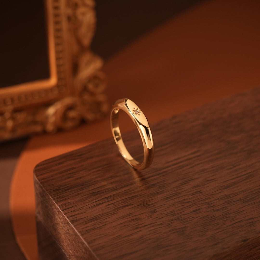 Oval Cut Diamond Plating Bar Signet Ring for Christmas Gift - Doozy Diamonds