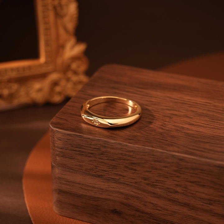 Oval Cut Diamond Plating Bar Signet Ring for Christmas Gift - Doozy Diamonds