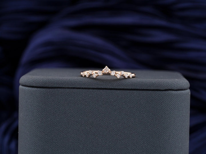 Round round diamond wedding band front view