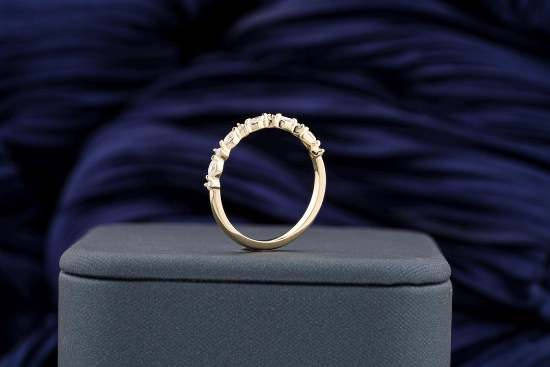 Ethically sourced round marquise diamond eternity band