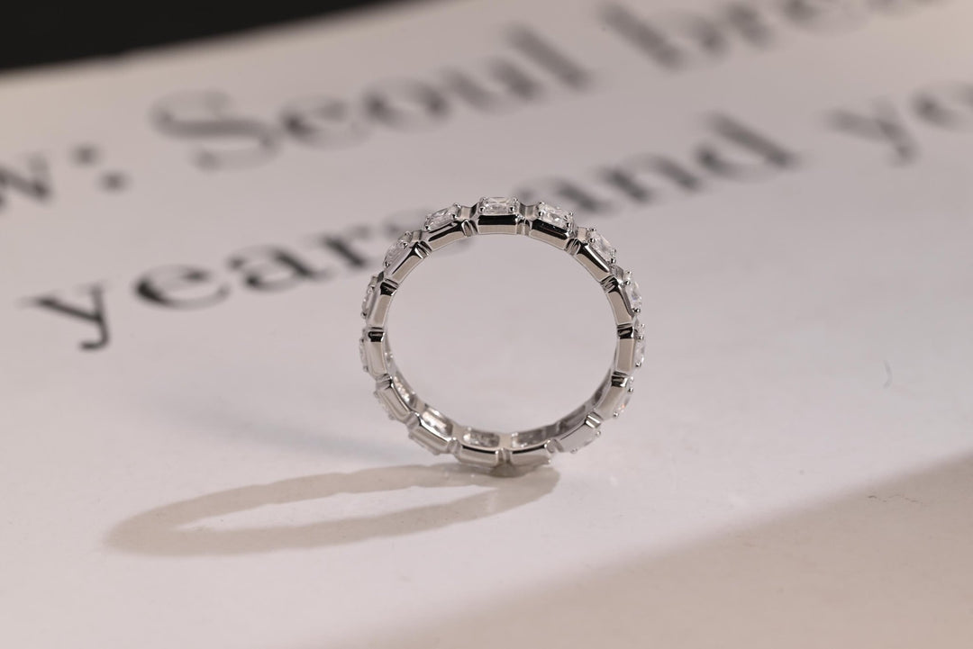 Ethically sourced princess diamond eternity band