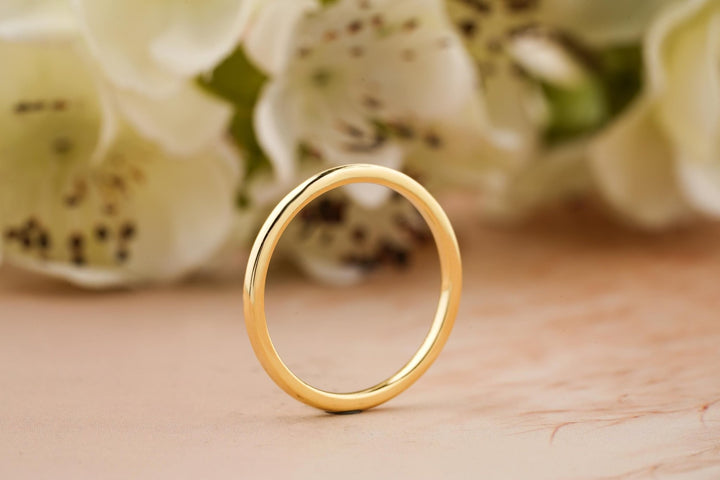 14k Solid Gold Simple Plain Wedding Band For Women - Doozy Diamonds