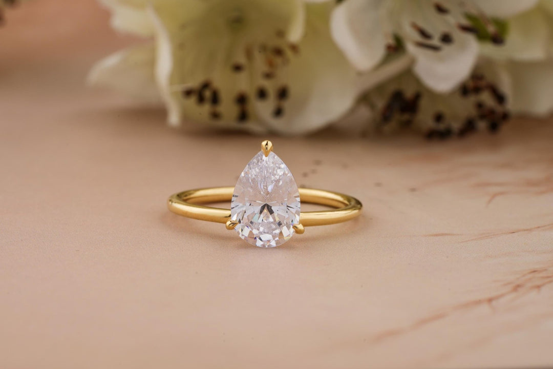 1.50CT pear cut solitaire engagement ring available to buy now