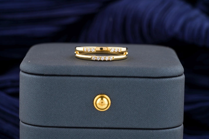 Round round diamond wedding band front view