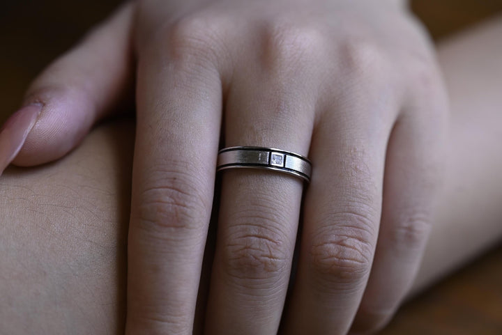 0.02CT Princess Cut Lab Grown Unique Men's Wedding Band - Doozy Diamonds