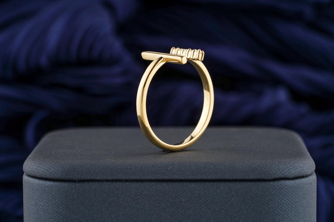 Round diamond band stacked with engagement ring