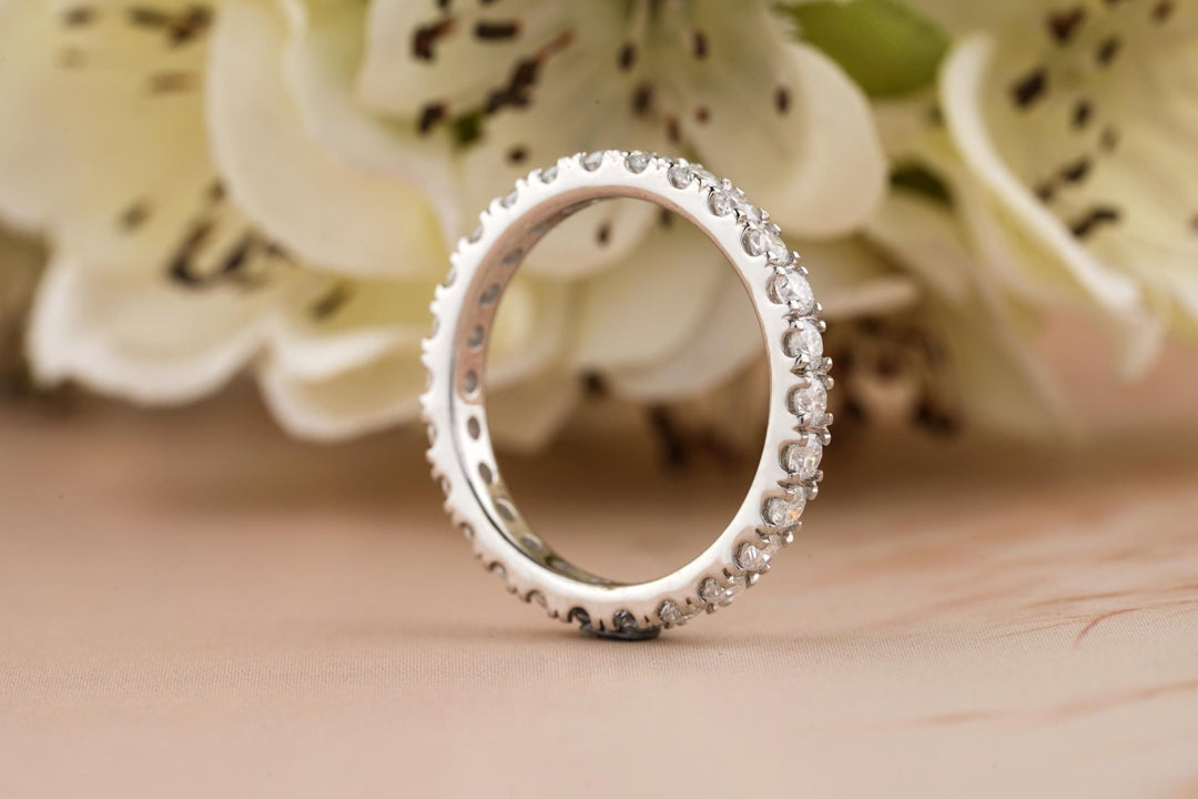 Ethically sourced round diamond eternity band