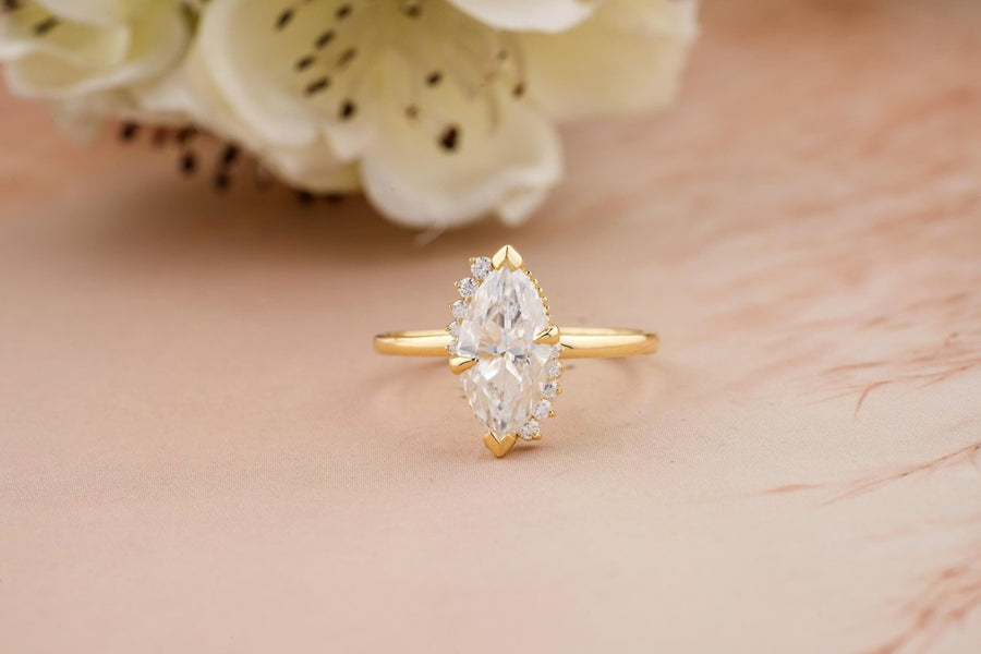 Discover marquise cluster lab grown diamond engagement ring online