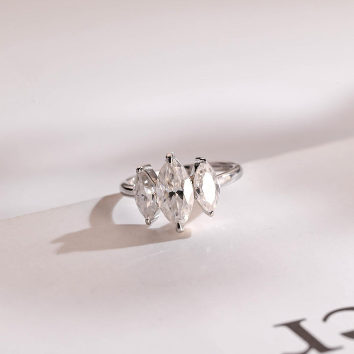 Marquise marquise diamond wedding band front view