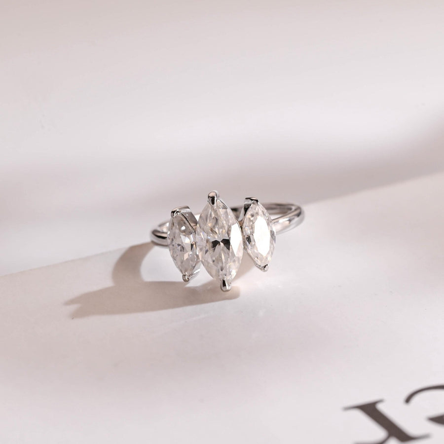 Marquise marquise diamond wedding band front view