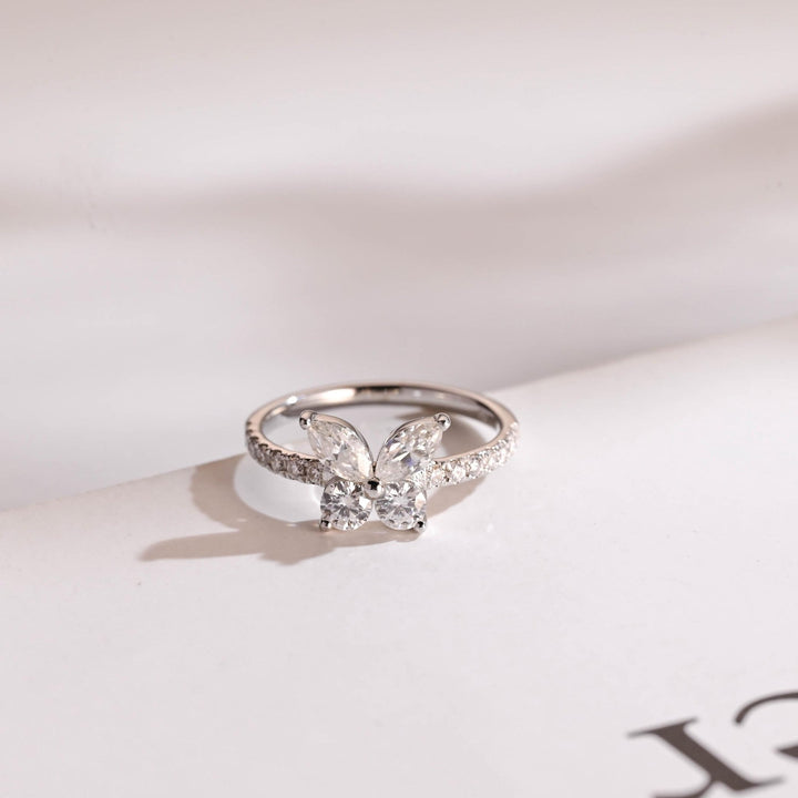 Ethically sourced pear & round diamond eternity band