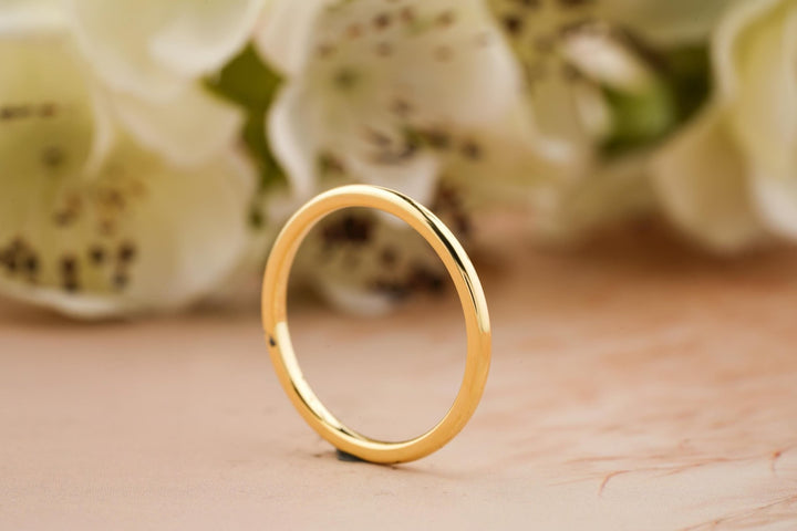 14k Solid Gold Simple Plain Wedding Band For Women - Doozy Diamonds