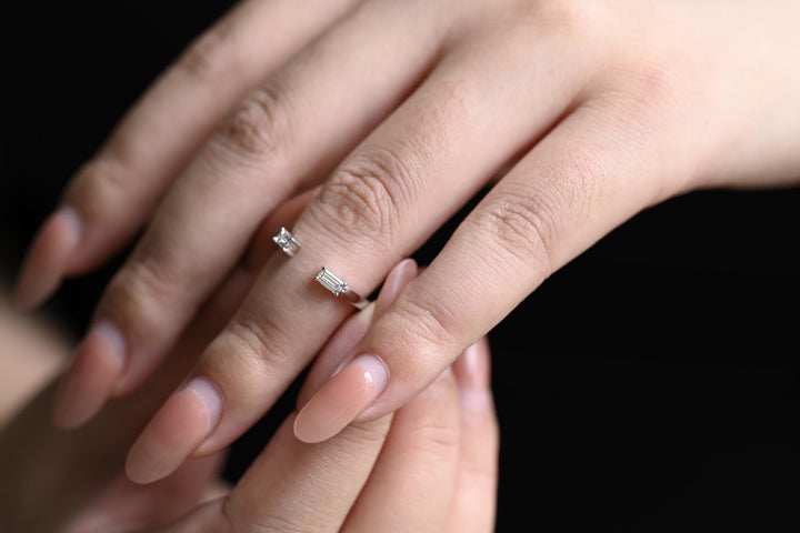 Baguette baguette diamond wedding band front view