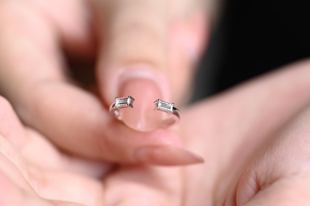 Ethically sourced baguette diamond eternity band