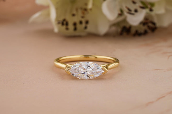 Discover marquise east west lab grown diamond engagement ring online
