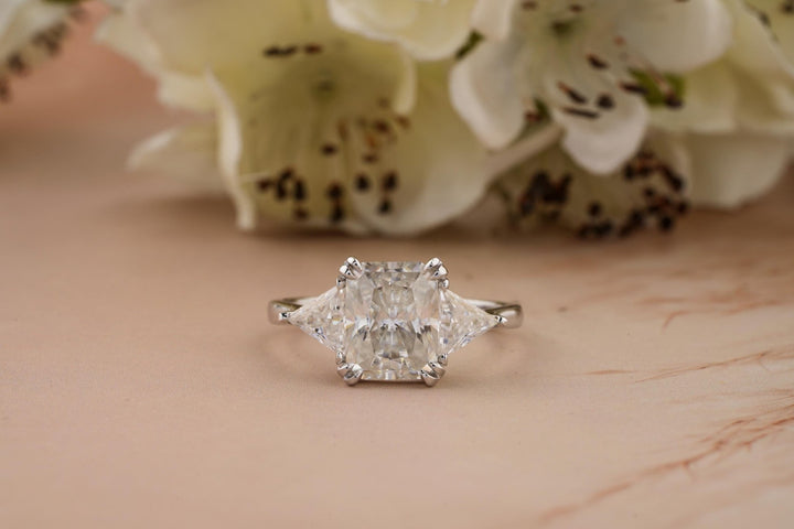 2.50CT radiant solitaire lab grown diamond engagement ring for sale