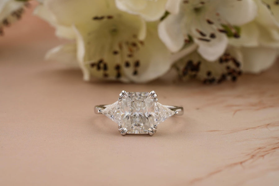 2.50CT radiant solitaire lab grown diamond engagement ring for sale