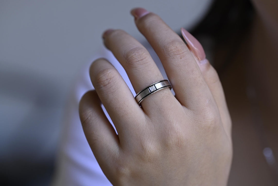 0.02CT Princess Cut Lab Grown Unique Men's Wedding Band - Doozy Diamonds