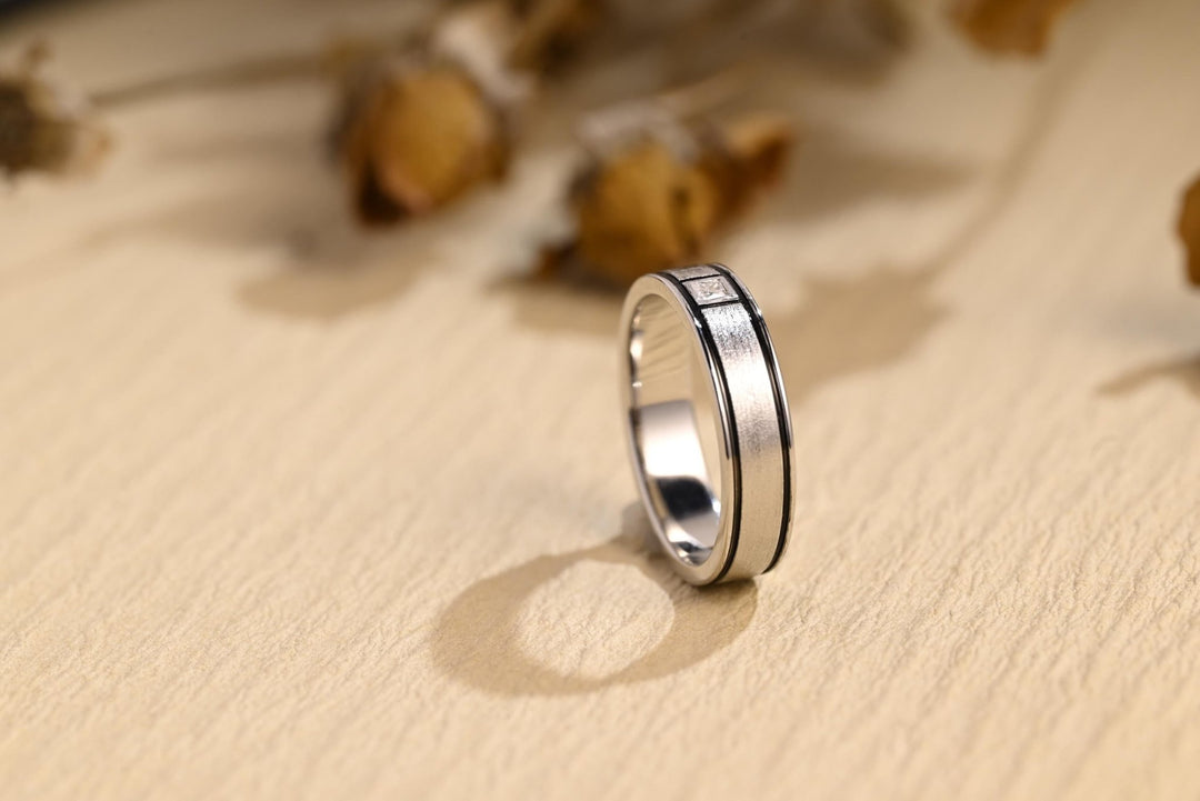 0.02CT Princess Cut Lab Grown Unique Men's Wedding Band - Doozy Diamonds