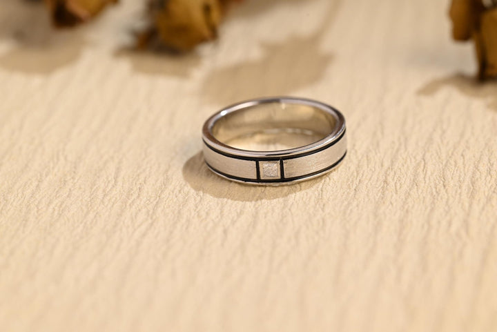 0.02CT Princess Cut Lab Grown Unique Men's Wedding Band - Doozy Diamonds
