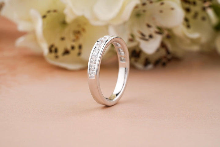 Ethically sourced princess diamond eternity band