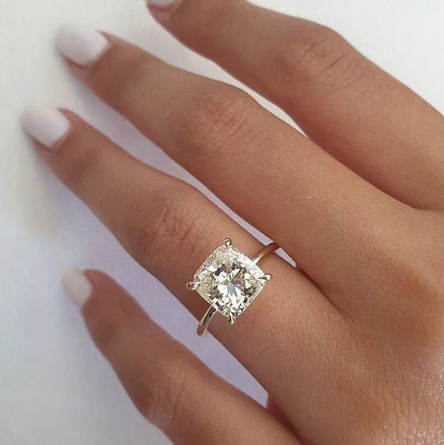 1.50CT cushion solitaire lab grown diamond engagement ring for sale