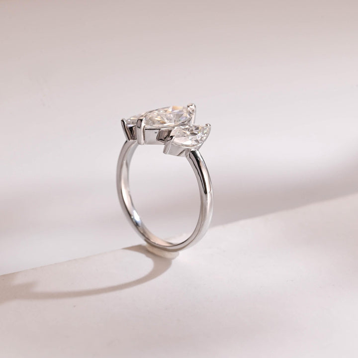 Marquise diamond wedding band in white gold