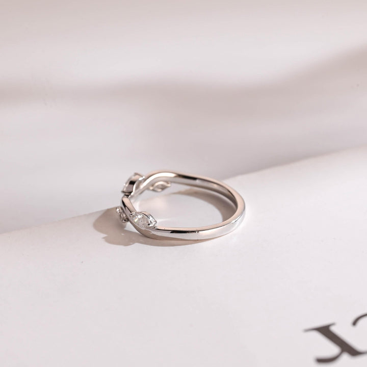 Marquise lab grown diamond band worn on hand
