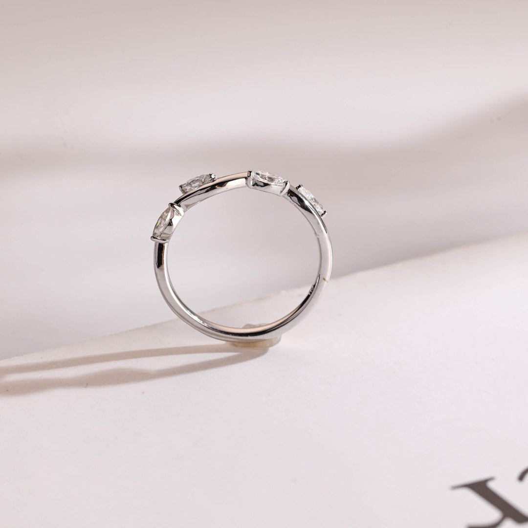 Sustainable marquise diamond wedding ring