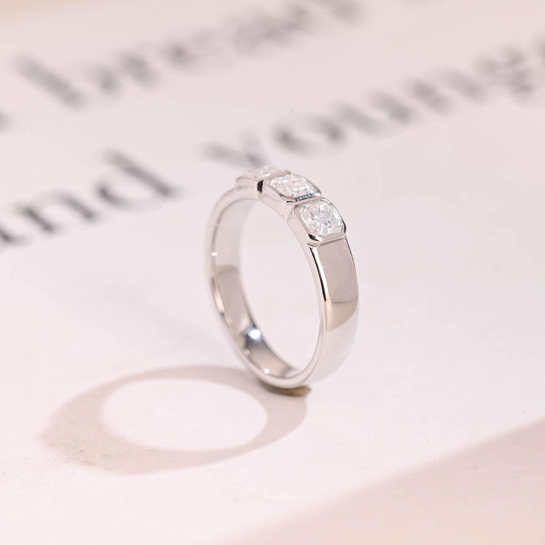 Ethically sourced asscher diamond eternity band