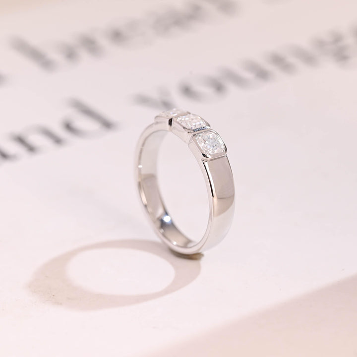 Ethically sourced asscher diamond eternity band