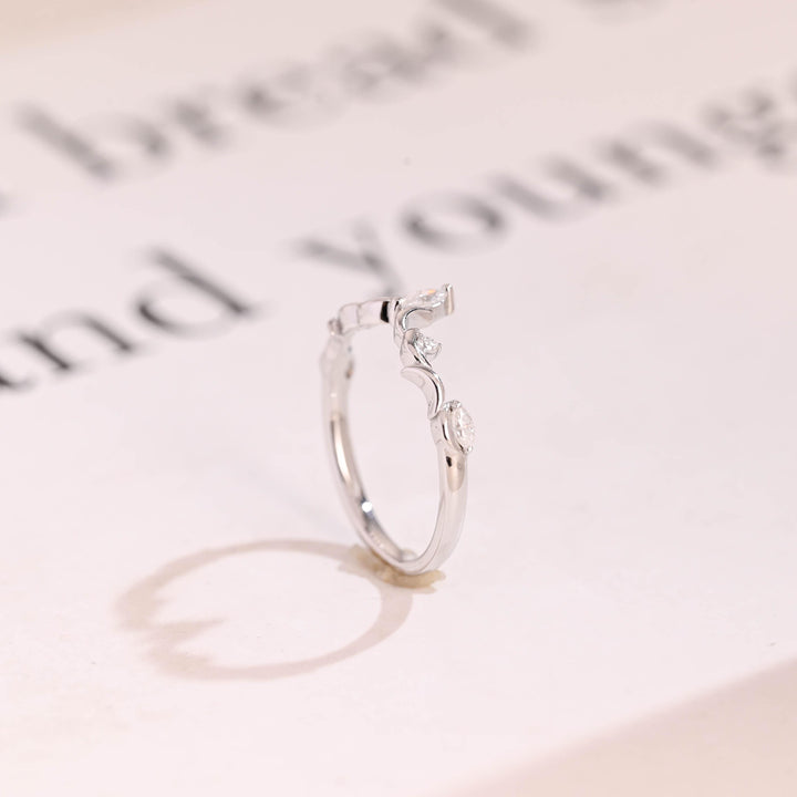 Marquise & Round diamond wedding band in rose gold