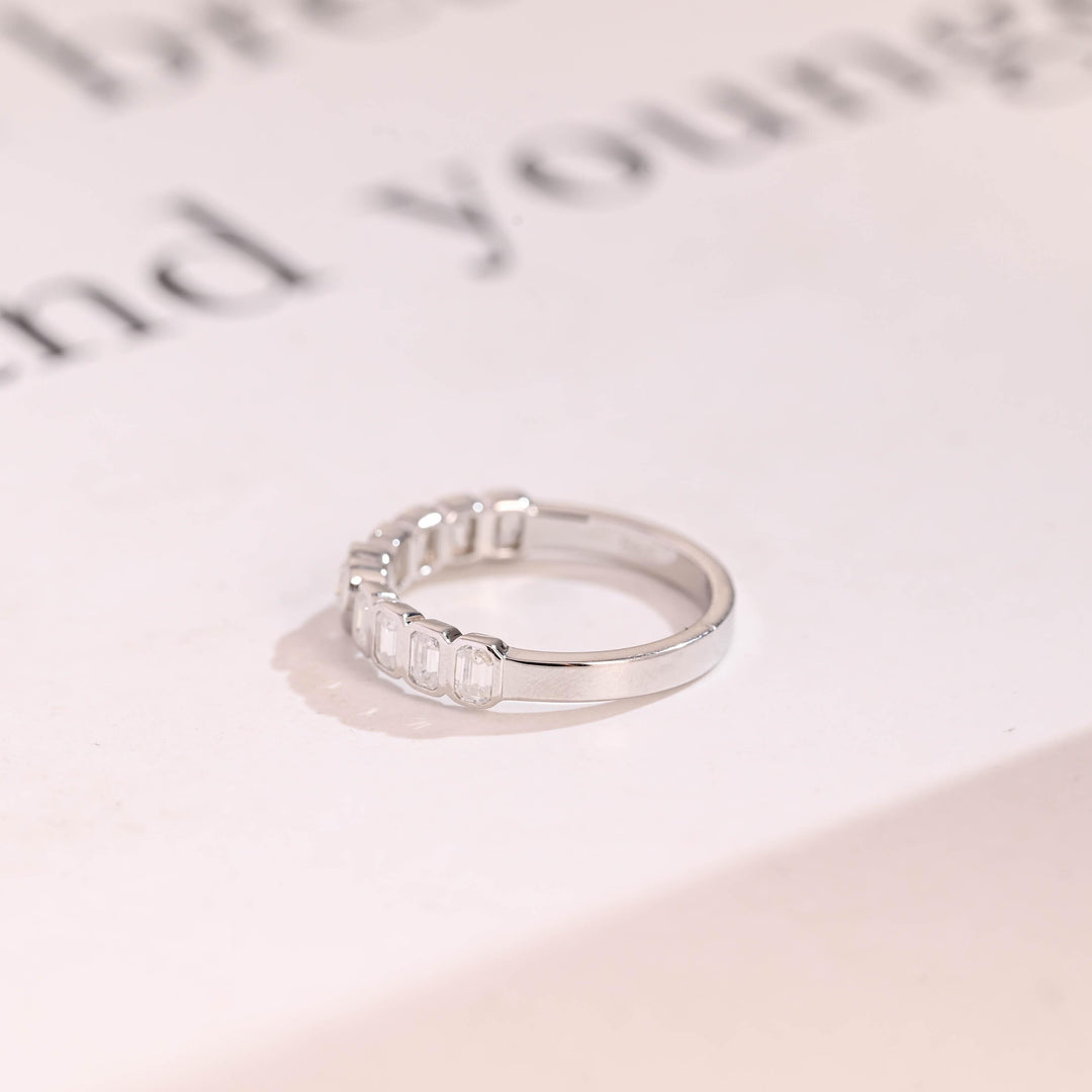 Round & Princess Band Width: 2.4mm diamond wedding band in white gold