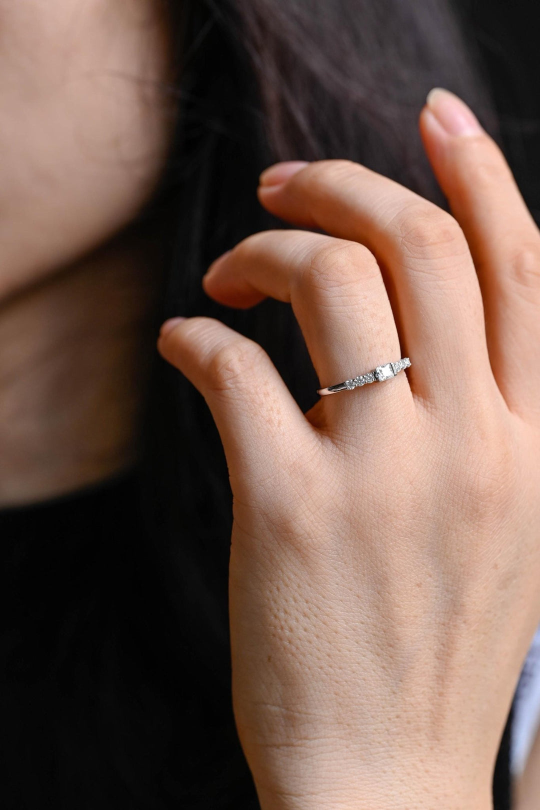 Round & Princess Band Width: 2.0mm diamond wedding band in rose gold