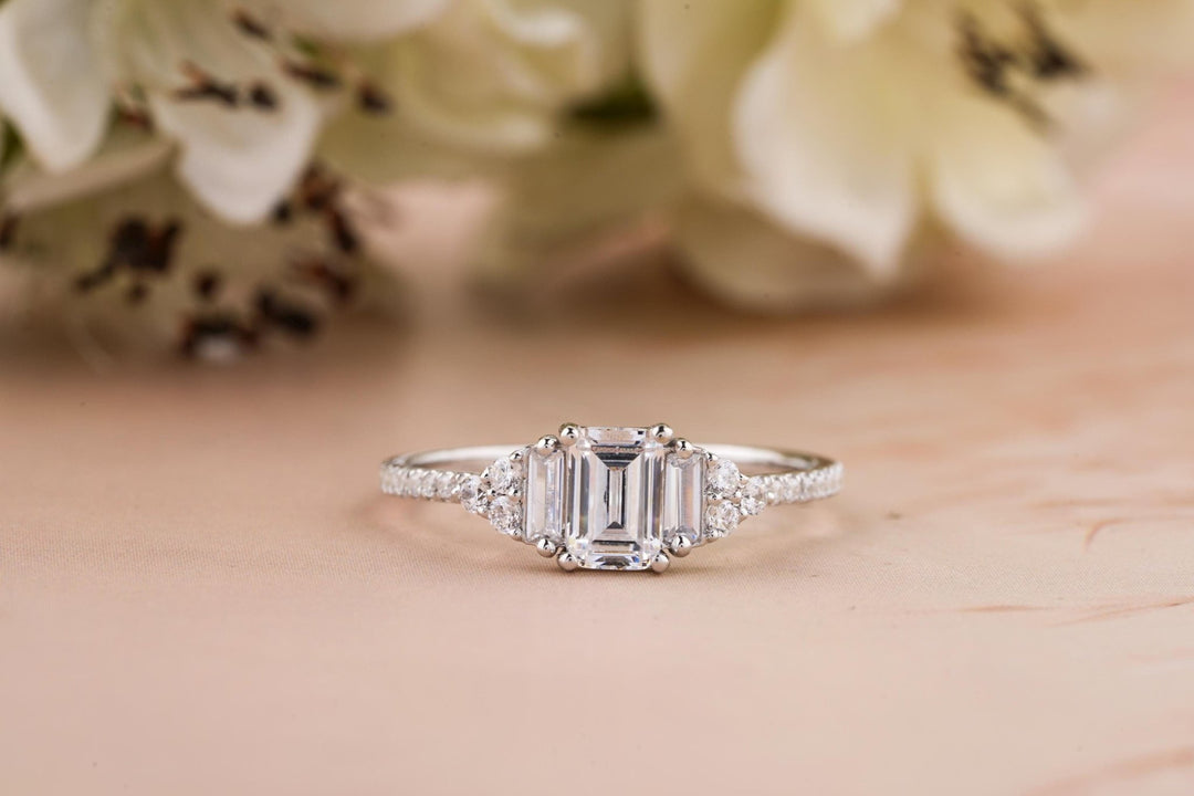 Shop emerald solitaire lab grown diamond engagement ring