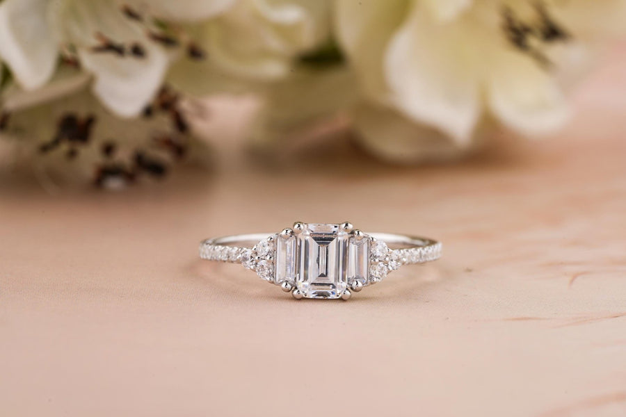 Shop emerald solitaire lab grown diamond engagement ring