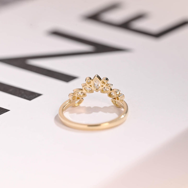 Round lab grown diamond band worn on hand