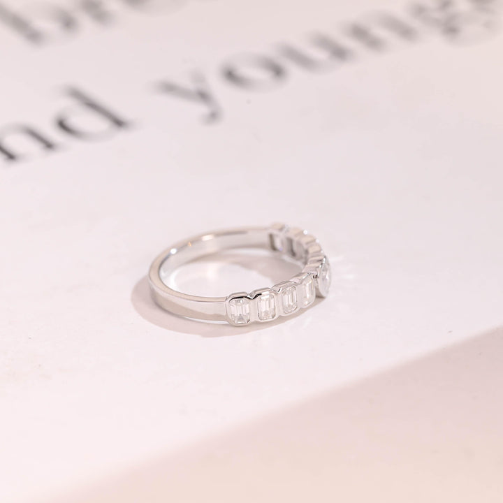 Round & Princess Band Width: 2.4mm lab grown diamond band worn on hand