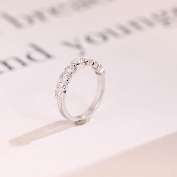 Sustainable round & princess band width: 2.4mm diamond wedding ring