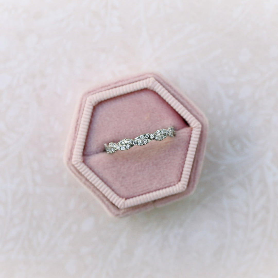 Round Cut Lab Grown Diamond Infinity Twisted Wedding Band - Doozy Diamonds