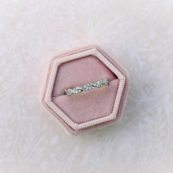 Round Cut Lab Grown Diamond Infinity Twisted Wedding Band - Doozy Diamonds