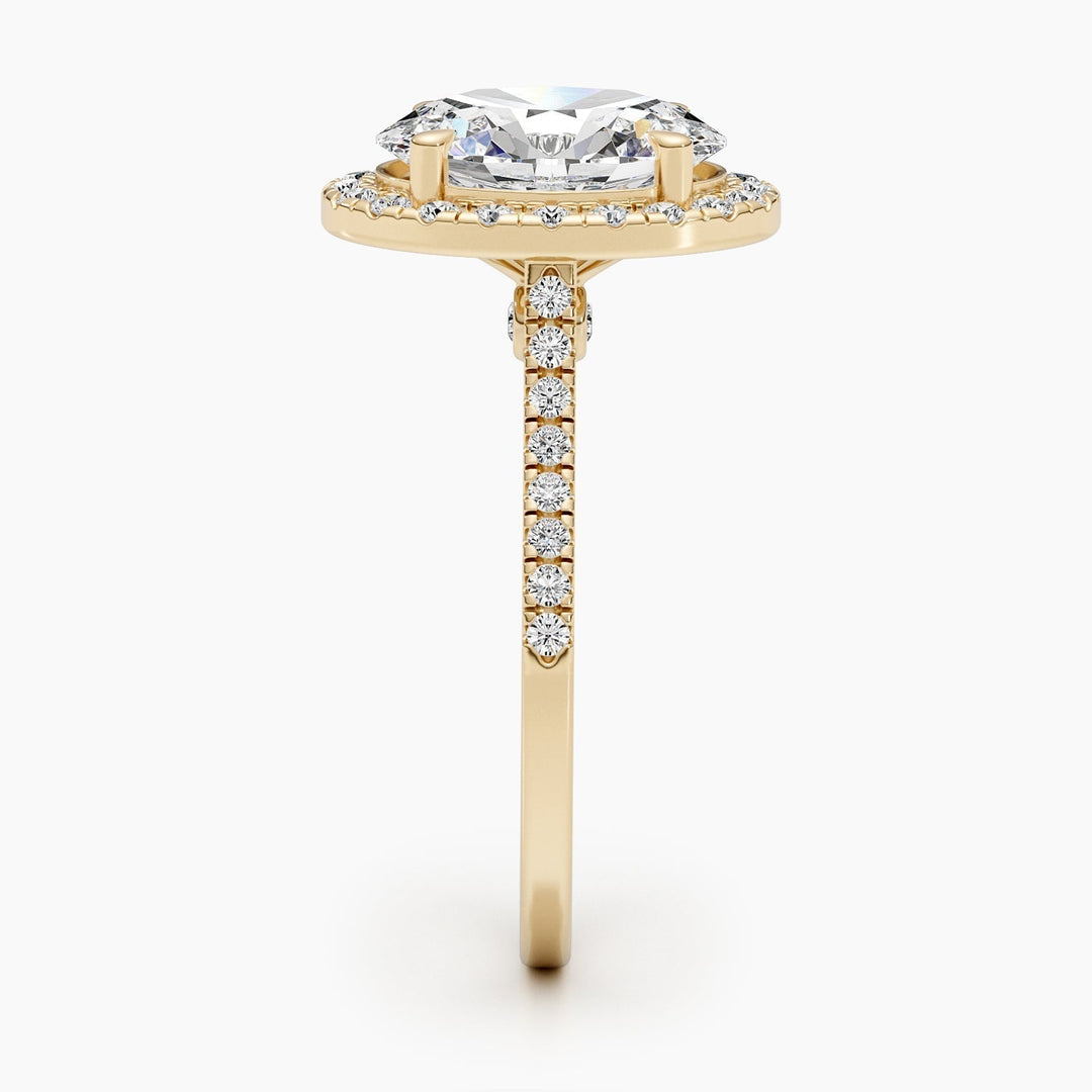 Buy oval cut pave diamond engagement ring with free shipping