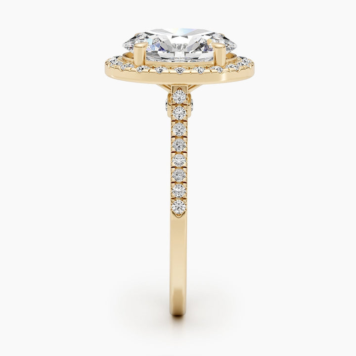 Buy oval cut pave diamond engagement ring with free shipping