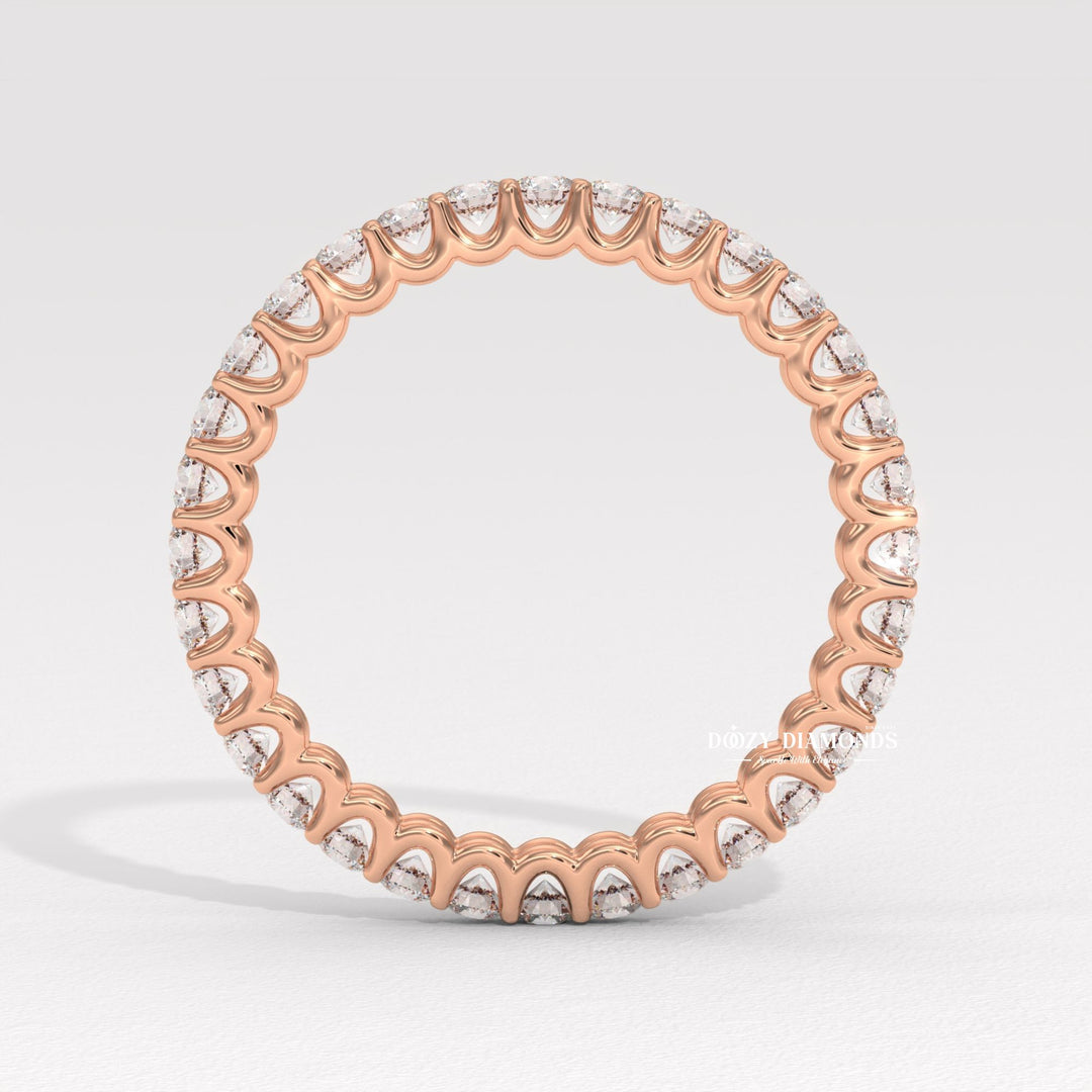 Stackable diamond eternity band macro shot