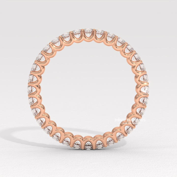 Stackable diamond eternity band macro shot