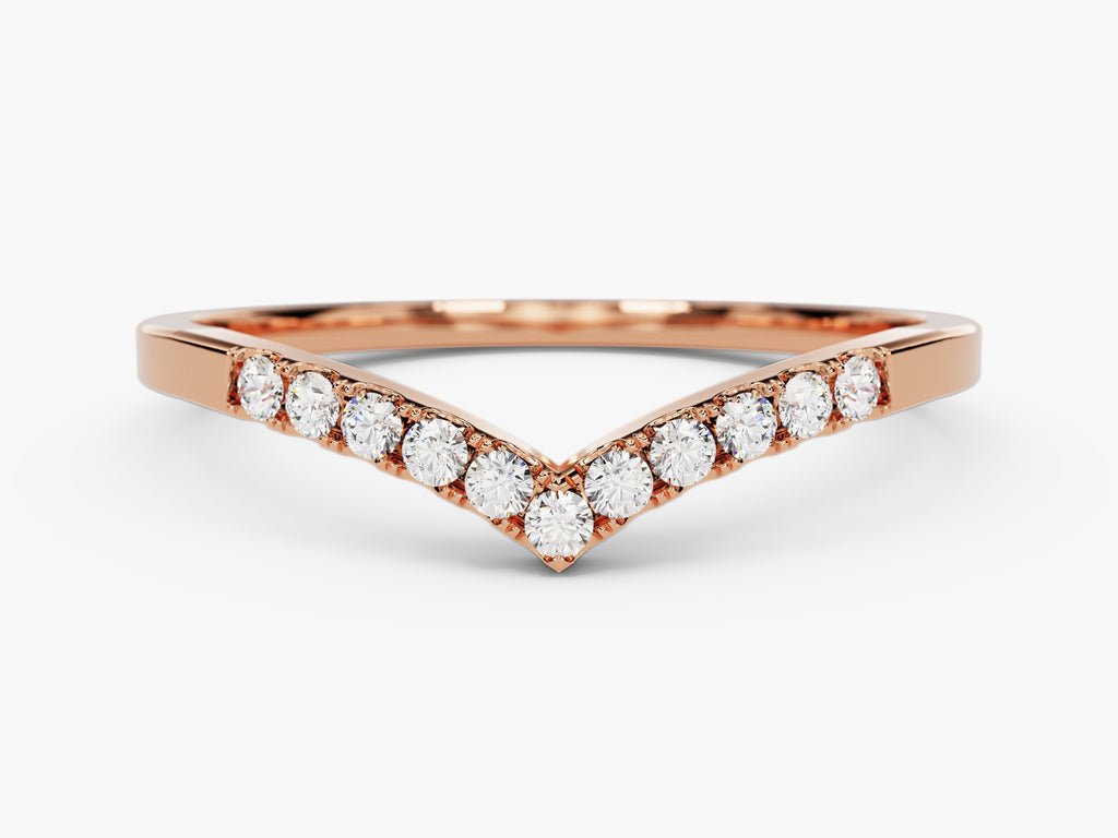 Round diamond wedding band in white gold