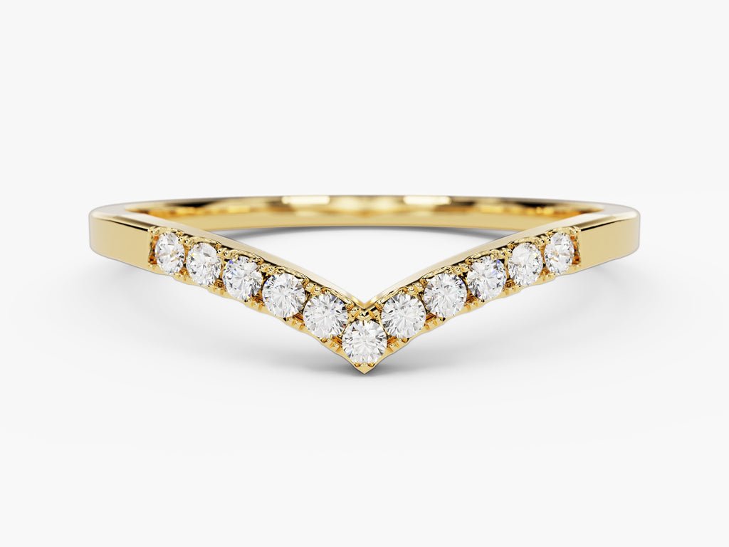 Round round diamond wedding band front view