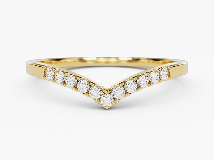 Round round diamond wedding band front view