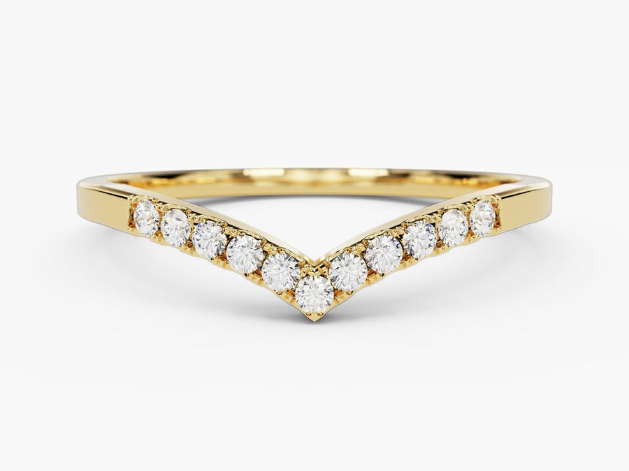 Round round diamond wedding band front view